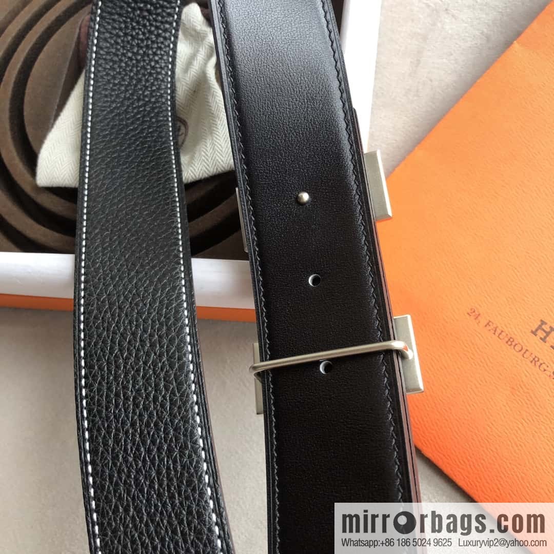 Hermes Hermes, men's 3.8cm classic stainless steel H solder joint metal buckle belt