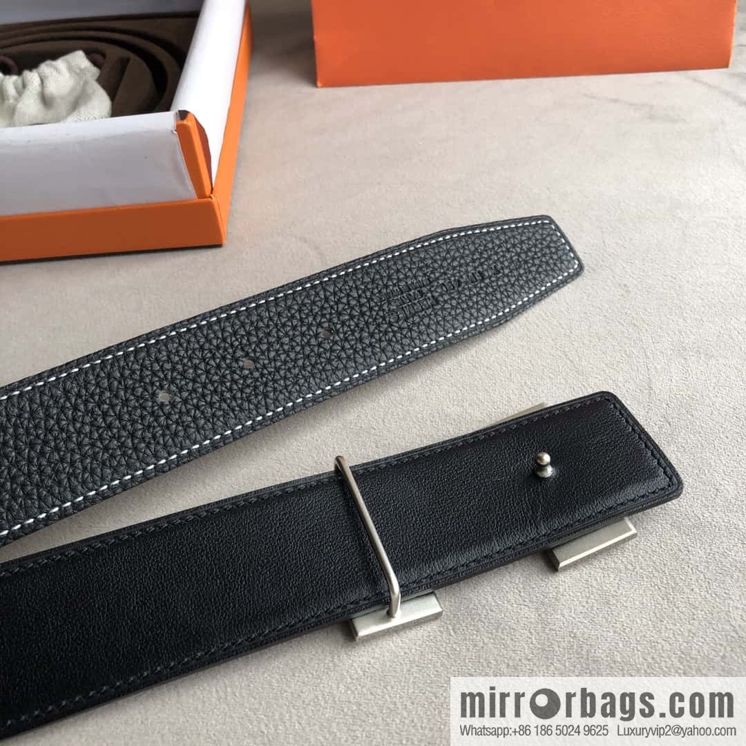 Hermes Hermes, men's 3.8cm classic stainless steel H solder joint metal buckle belt