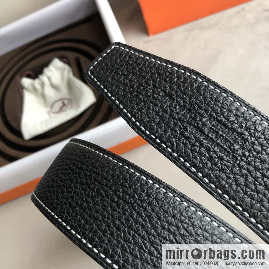 Hermes Hermes, men's 3.8cm classic stainless steel H solder joint metal buckle belt