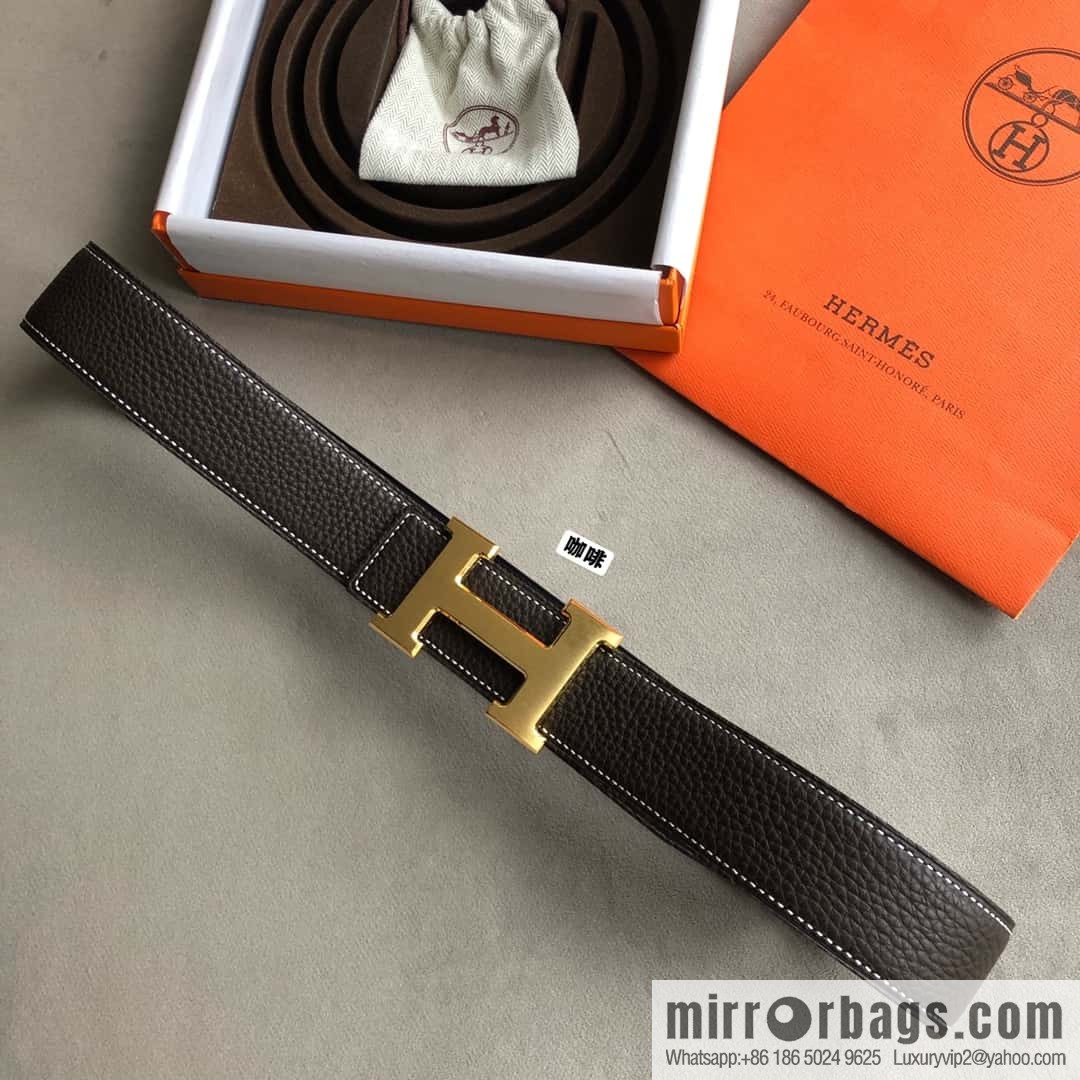 Hermes Hermes, men's 3.8cm classic stainless steel H solder joint metal buckle belt
