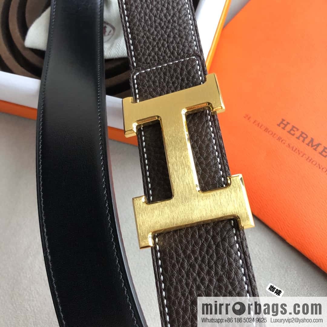 Hermes Hermes, men's 3.8cm classic stainless steel H solder joint metal buckle belt
