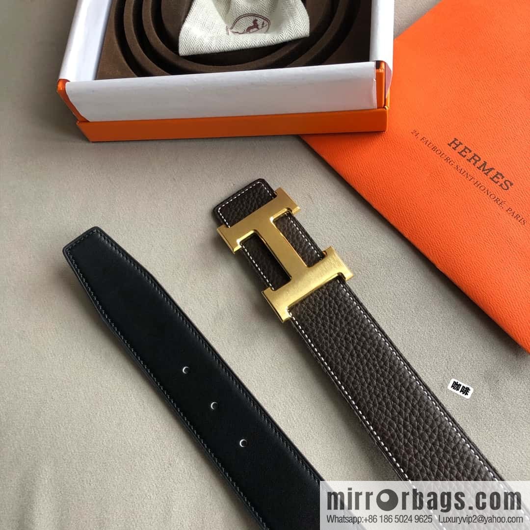Hermes Hermes, men's 3.8cm classic stainless steel H solder joint metal buckle belt
