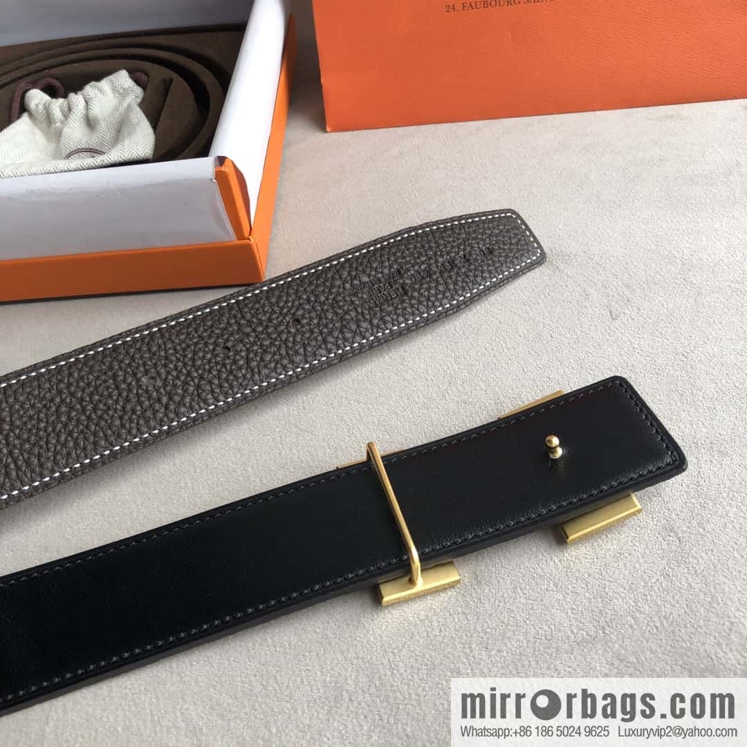 Hermes Hermes, men's 3.8cm classic stainless steel H solder joint metal buckle belt