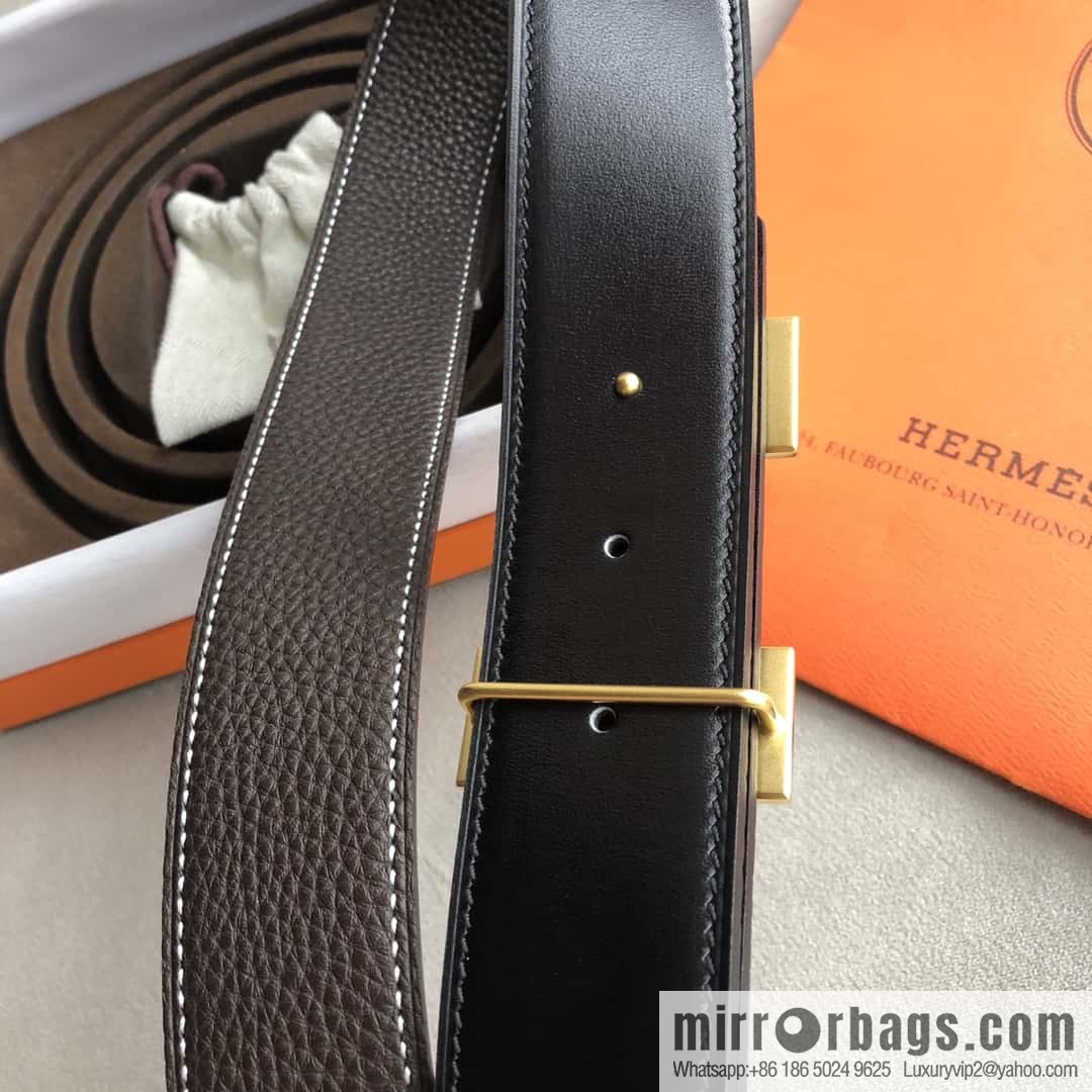 Hermes Hermes, men's 3.8cm classic stainless steel H solder joint metal buckle belt