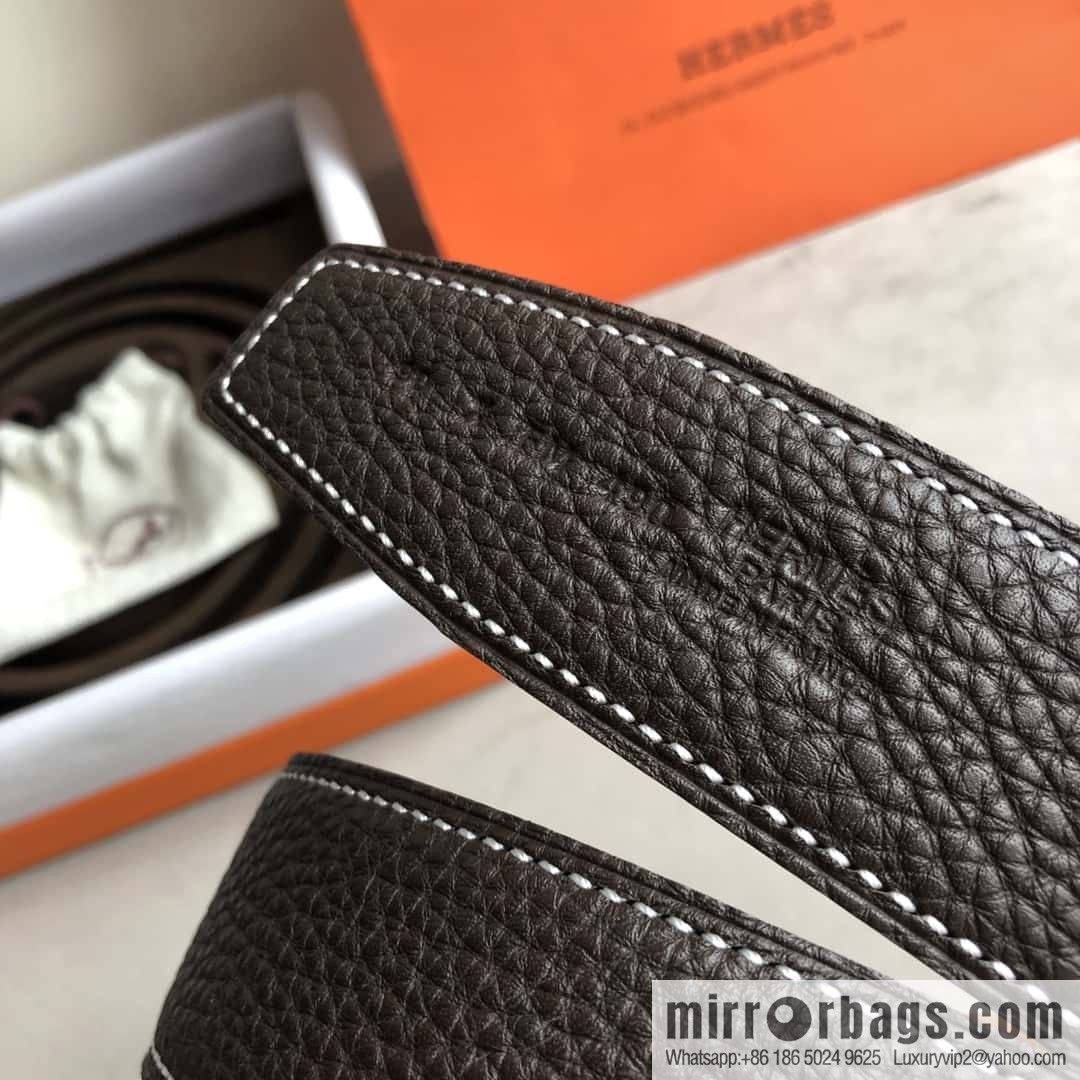 Hermes Hermes, men's 3.8cm classic stainless steel H solder joint metal buckle belt