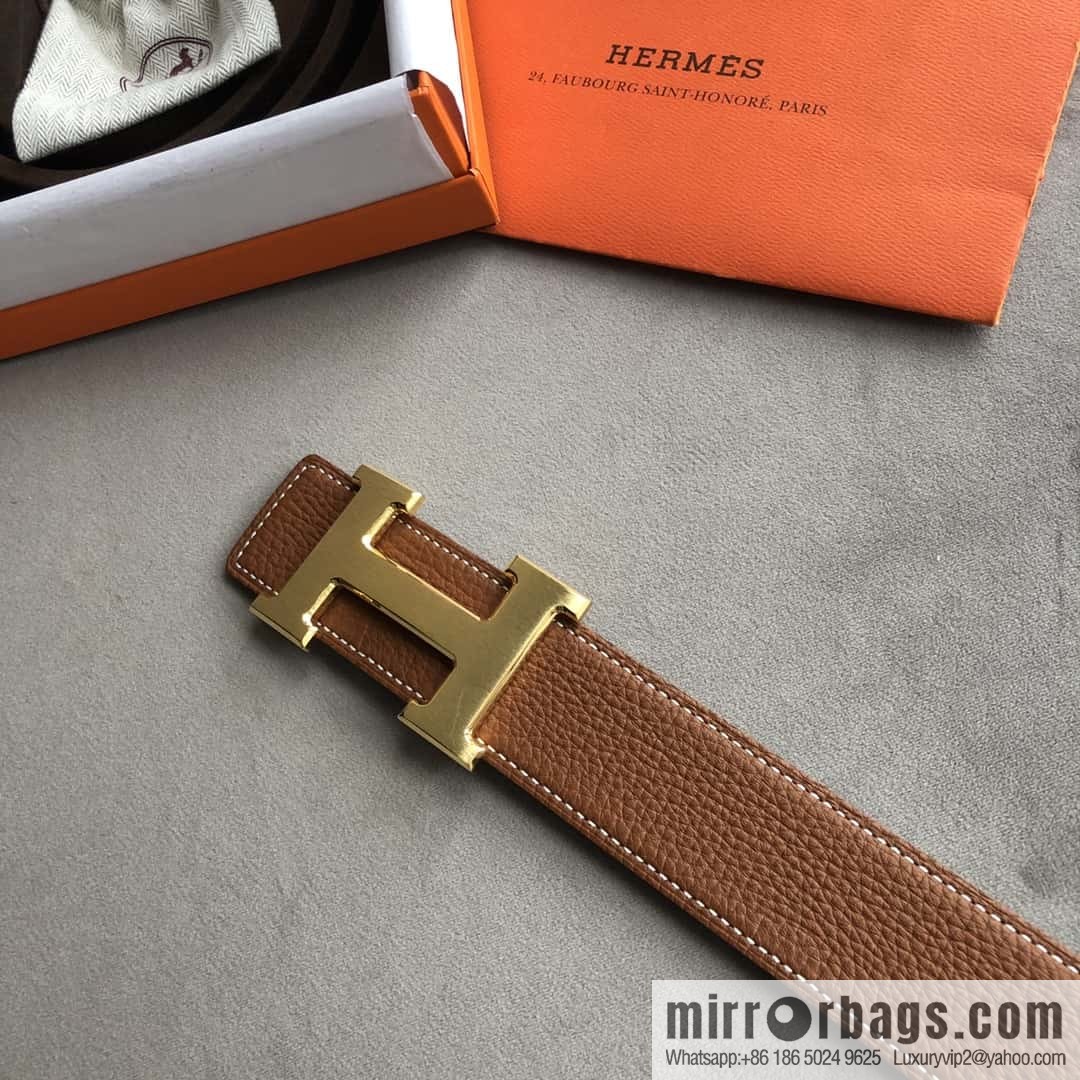 Hermes Hermes, men's 3.8cm classic stainless steel H solder joint metal buckle belt