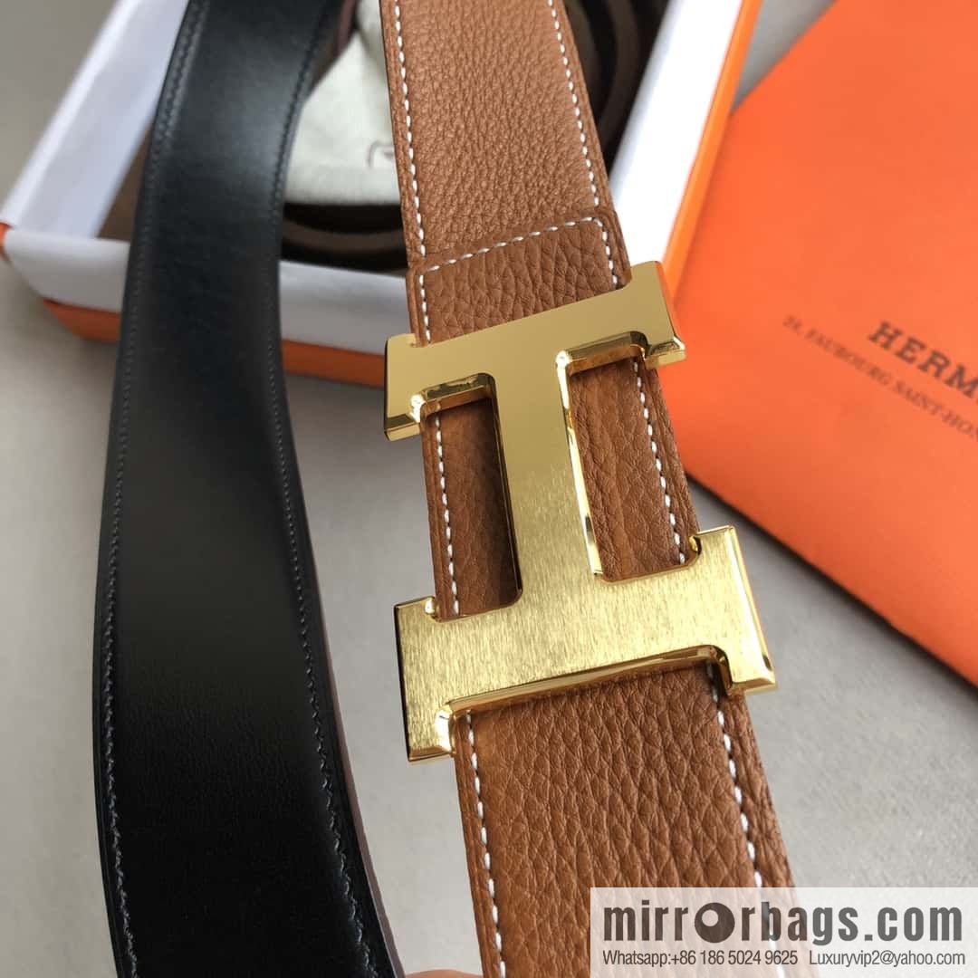 Hermes Hermes, men's 3.8cm classic stainless steel H solder joint metal buckle belt