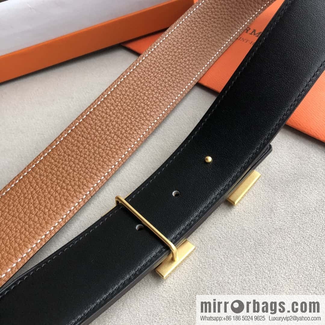 Hermes Hermes, men's 3.8cm classic stainless steel H solder joint metal buckle belt