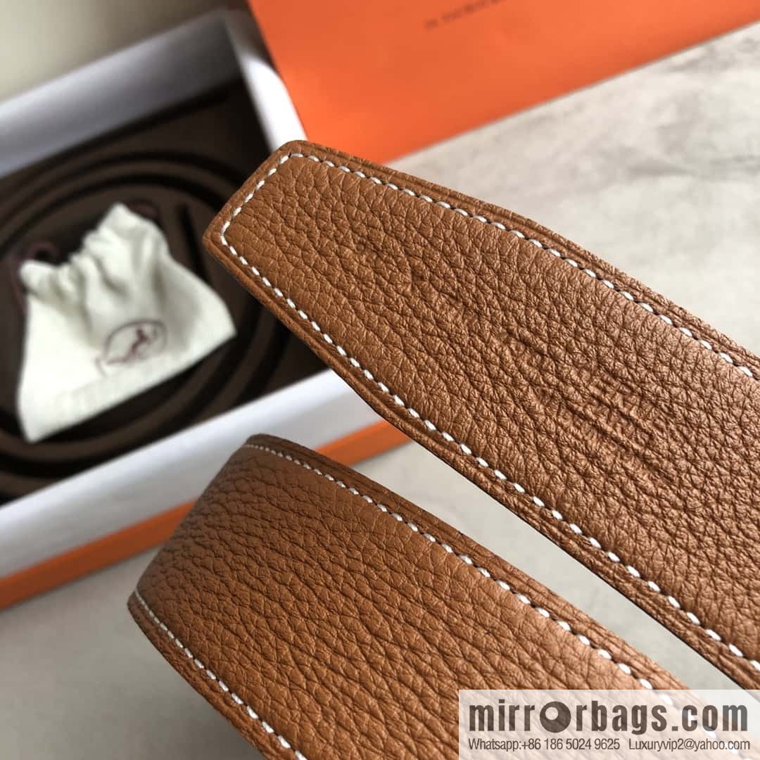 Hermes Hermes, men's 3.8cm classic stainless steel H solder joint metal buckle belt