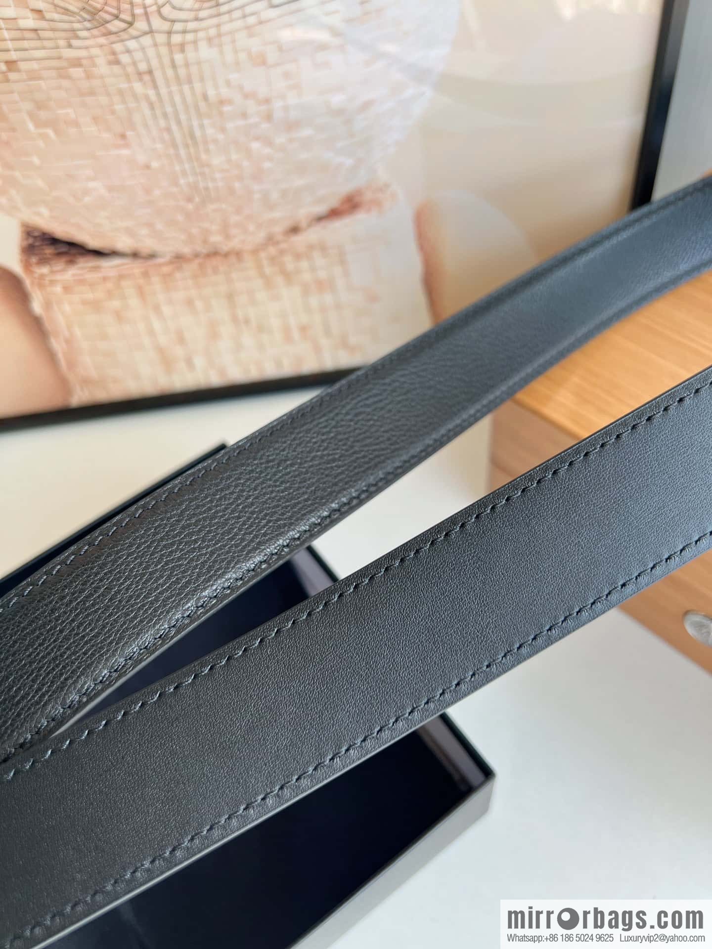 MONTBLANC Montblanc 3.5cm metal pin buckle first layer cowhide belt