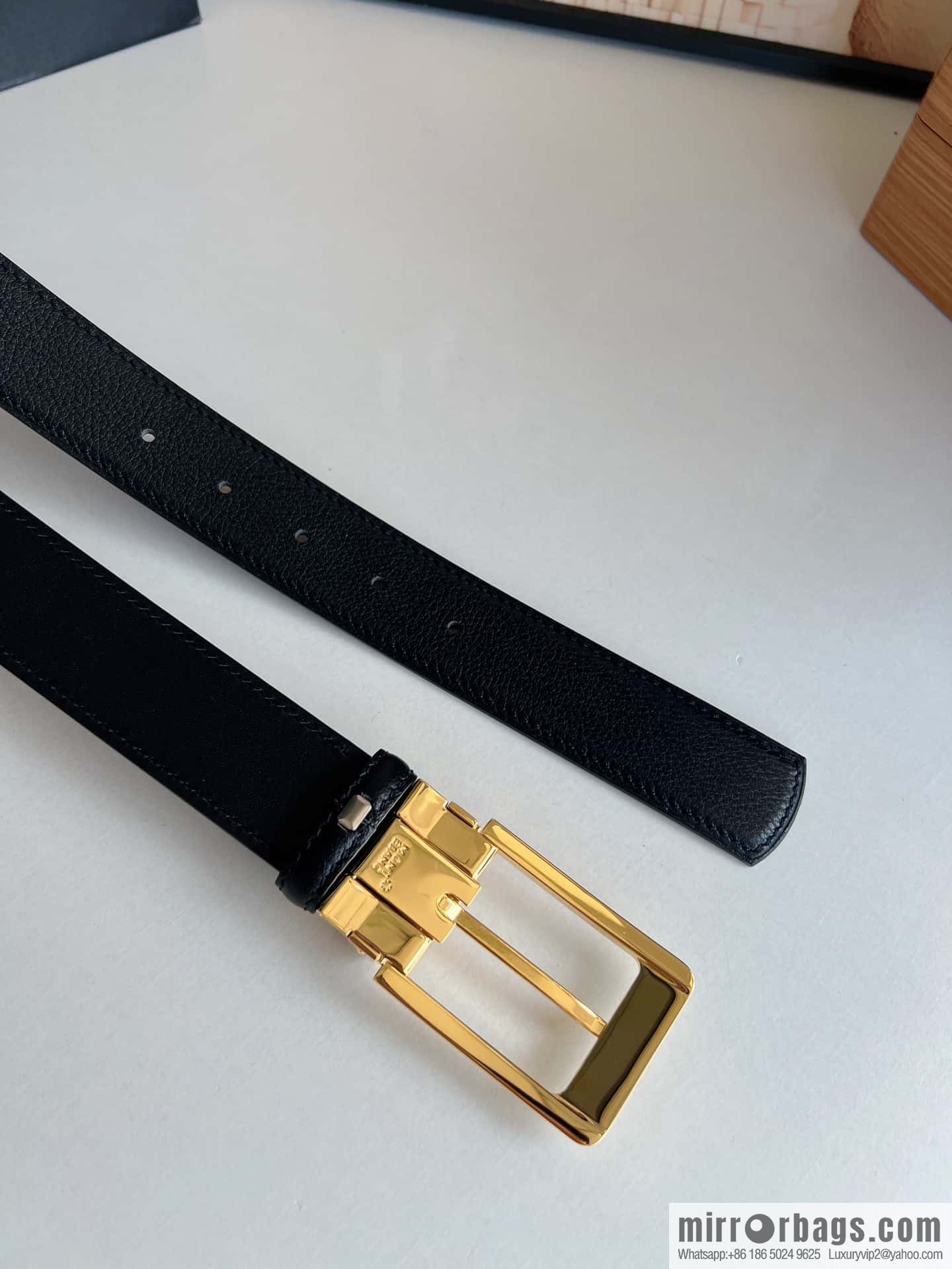 MONTBLANC Montblanc 3.5cm metal pin buckle first layer cowhide belt