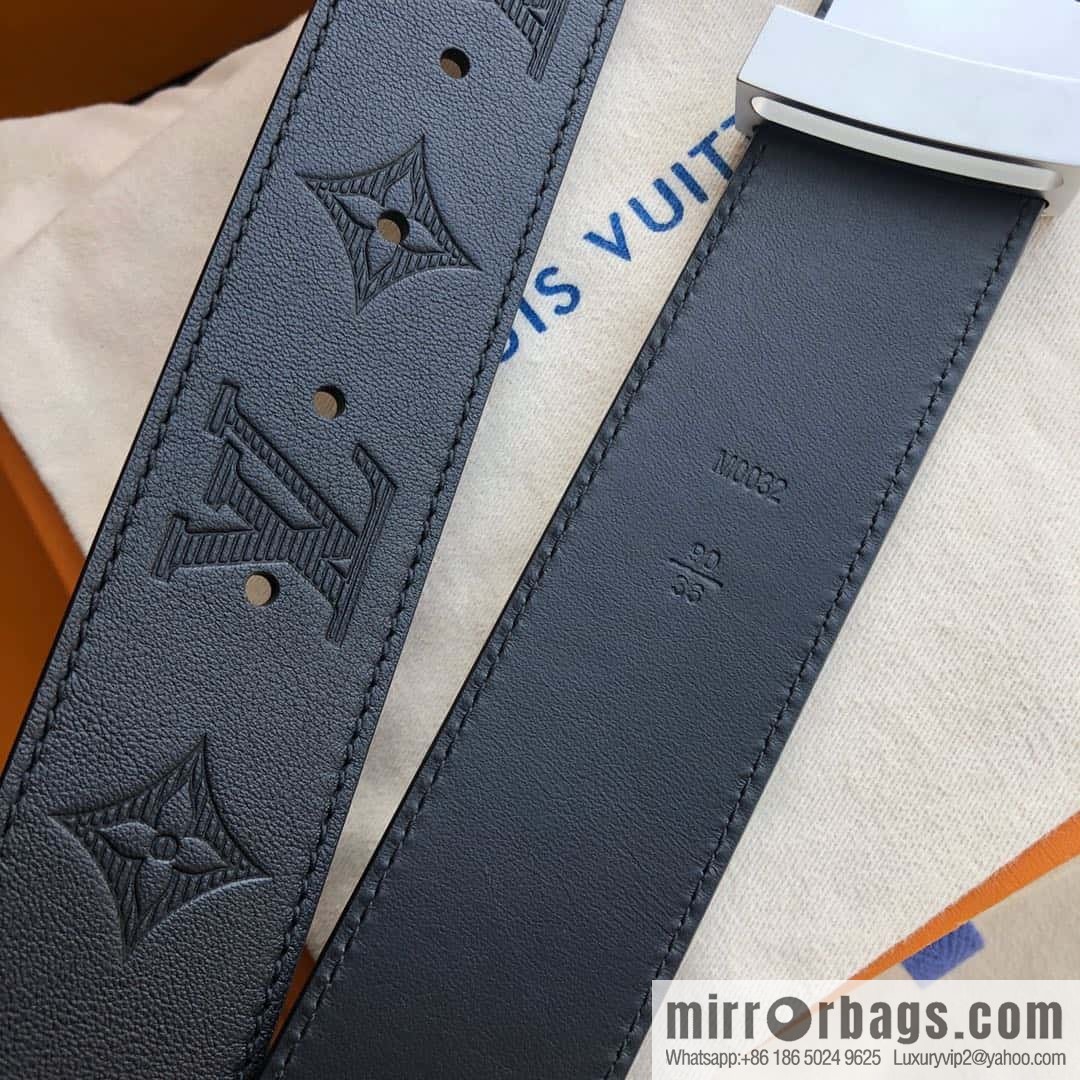 LV Louis Vuitton made in Spain embossed new presbyopia letters rhombus hardware 40MM belt