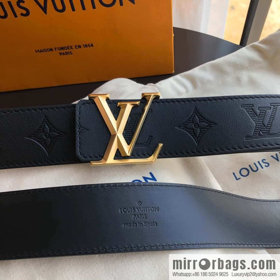LV Louis Vuitton made in Spain embossed new presbyopia letters rhombus hardware 40MM belt