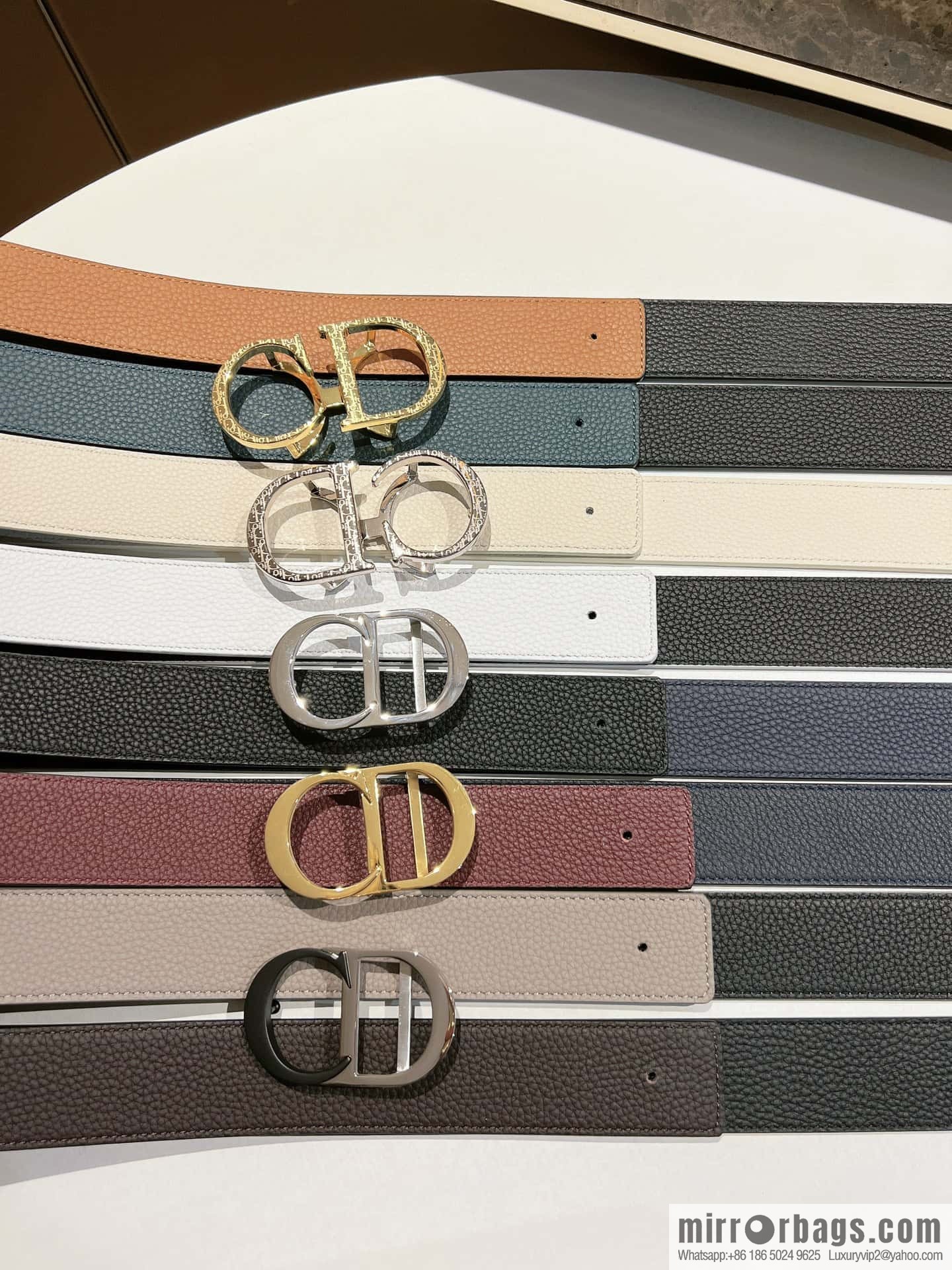Dior, first layer cowhide belt, body double-sided CD belt