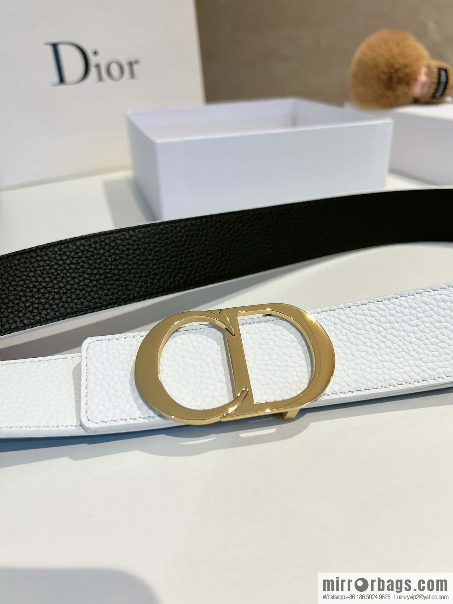 Dior, first layer cowhide belt, body double-sided CD belt