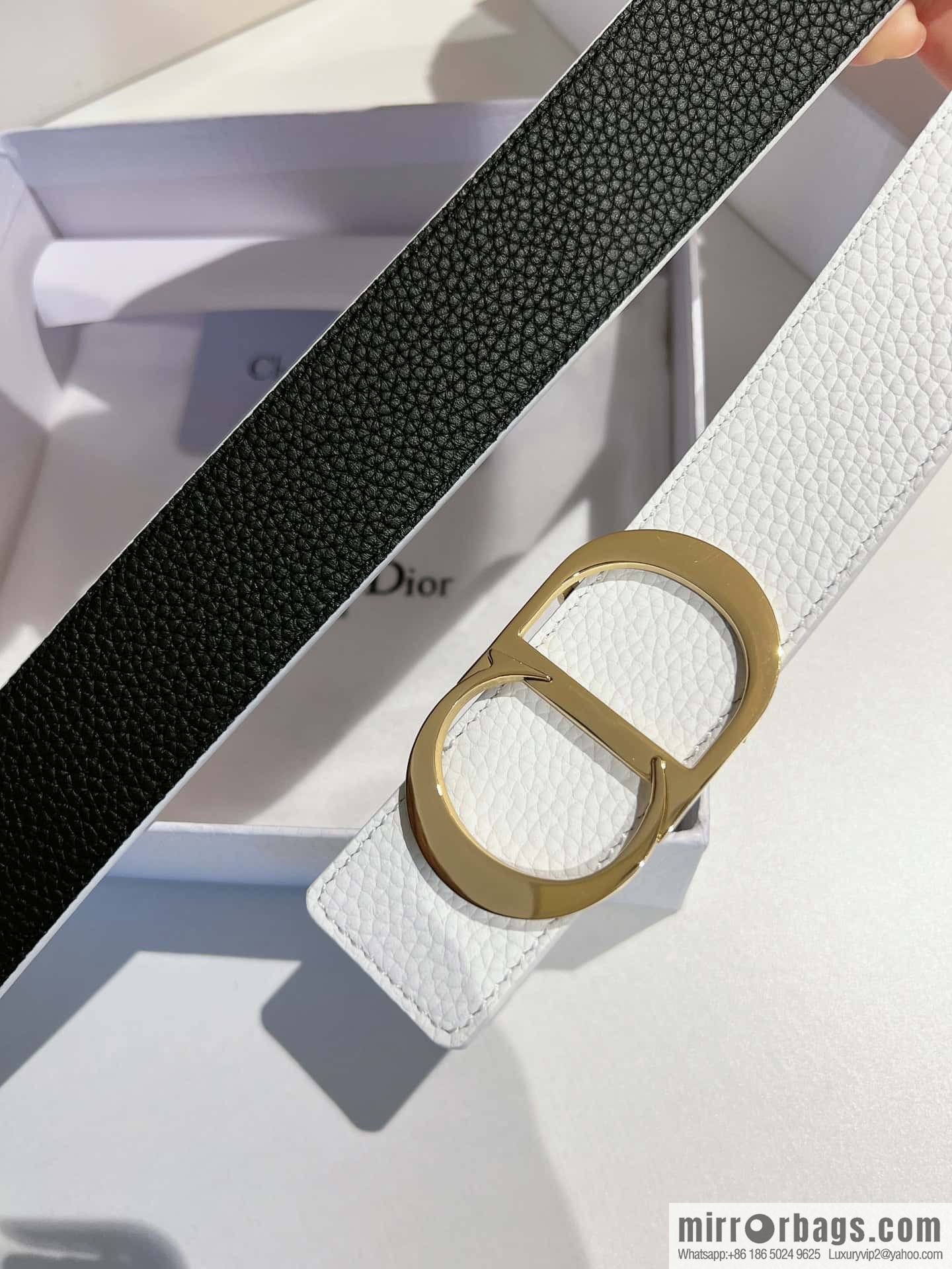 Dior, first layer cowhide belt, body double-sided CD belt