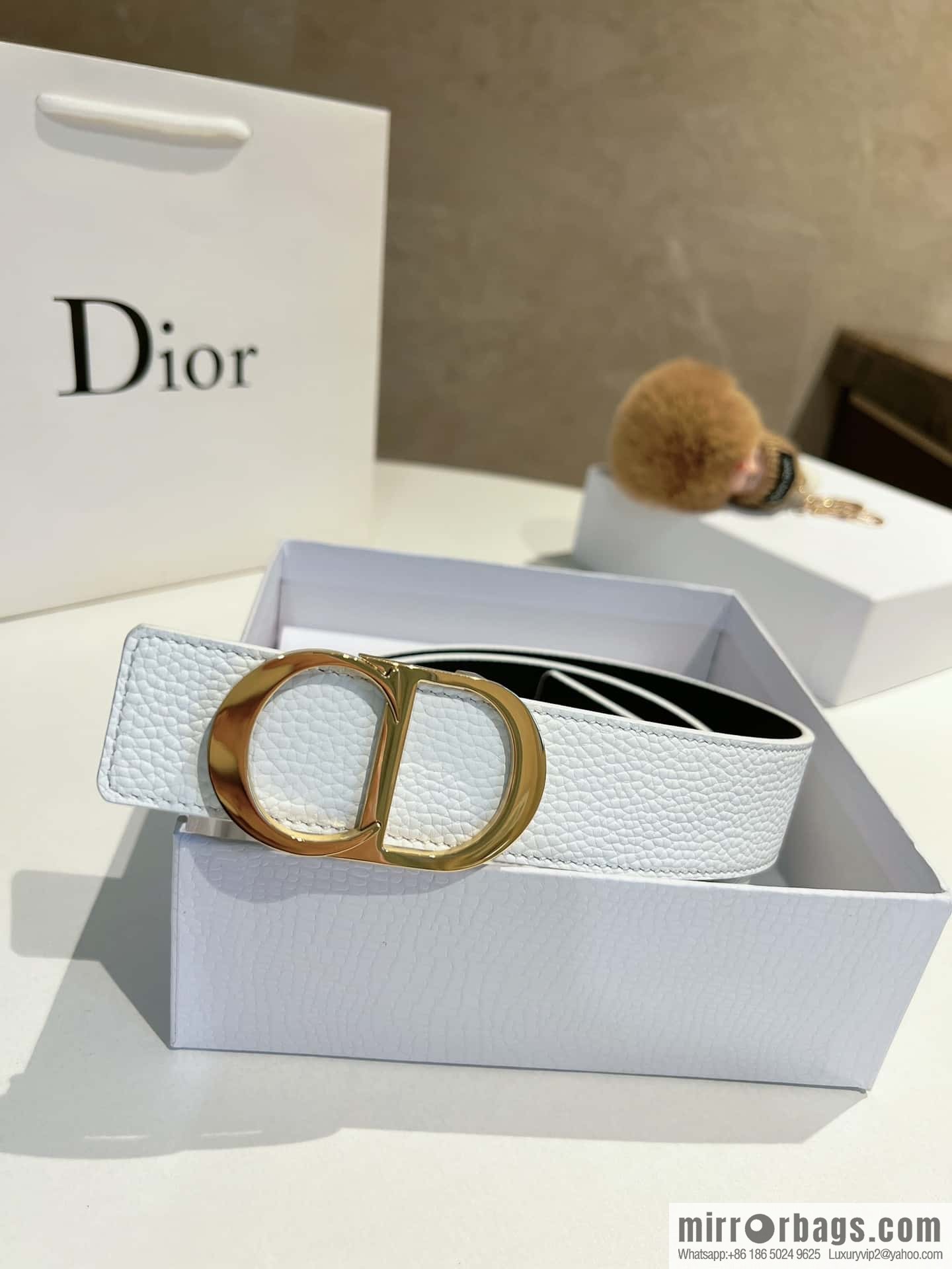 Dior, first layer cowhide belt, body double-sided CD belt