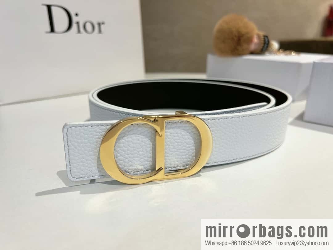 Dior, first layer cowhide belt, body double-sided CD belt