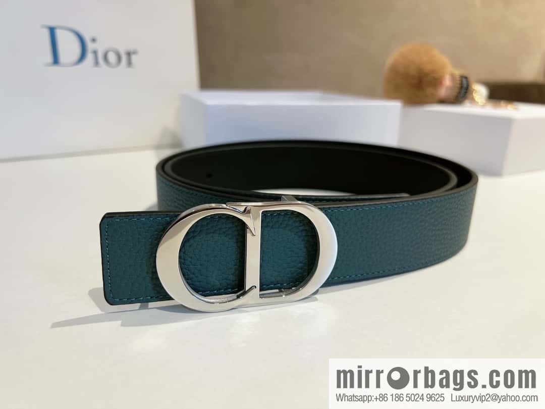 Dior, first layer cowhide belt, body double-sided CD belt