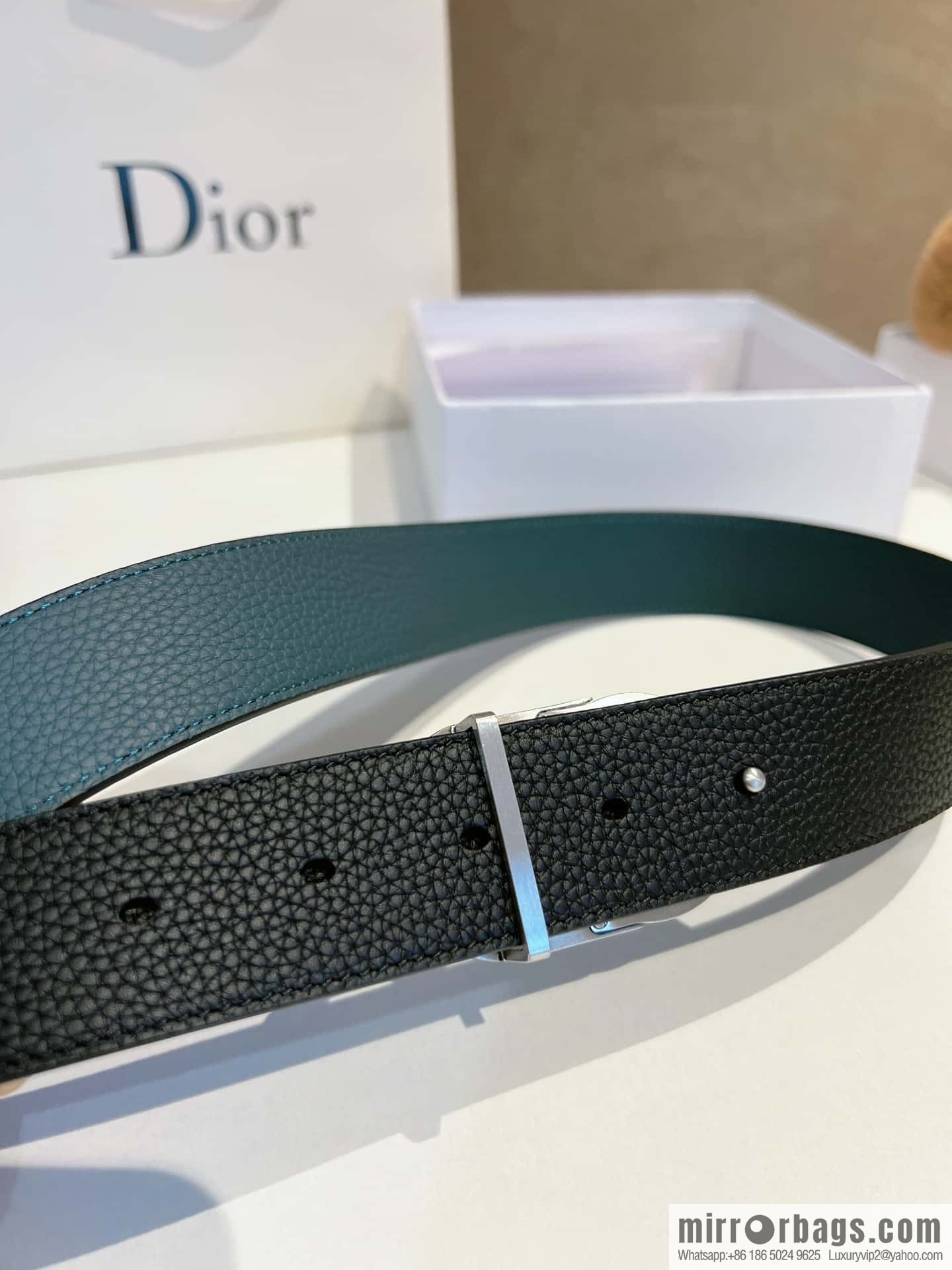Dior, first layer cowhide belt, body double-sided CD belt