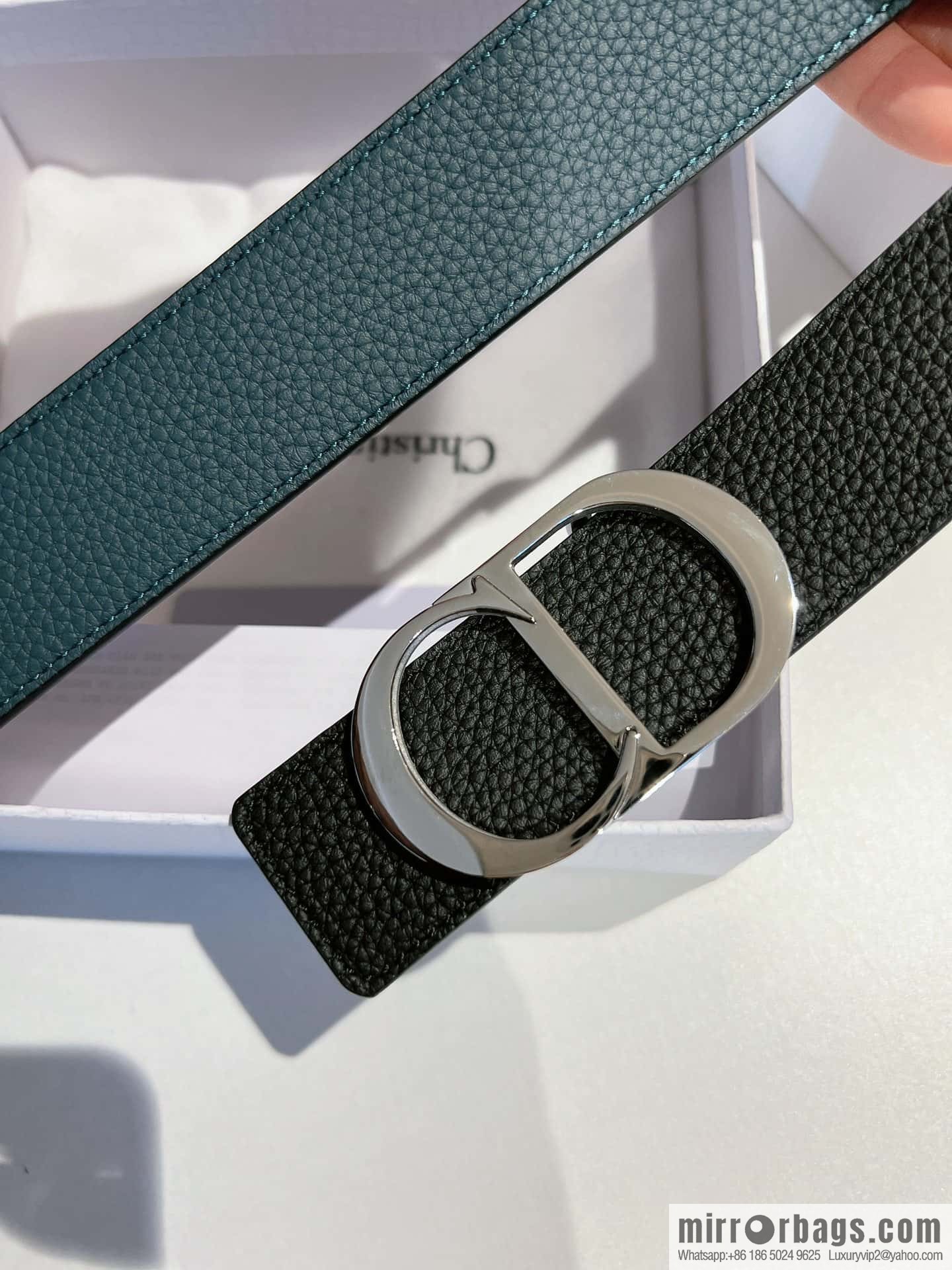 Dior, first layer cowhide belt, body double-sided CD belt