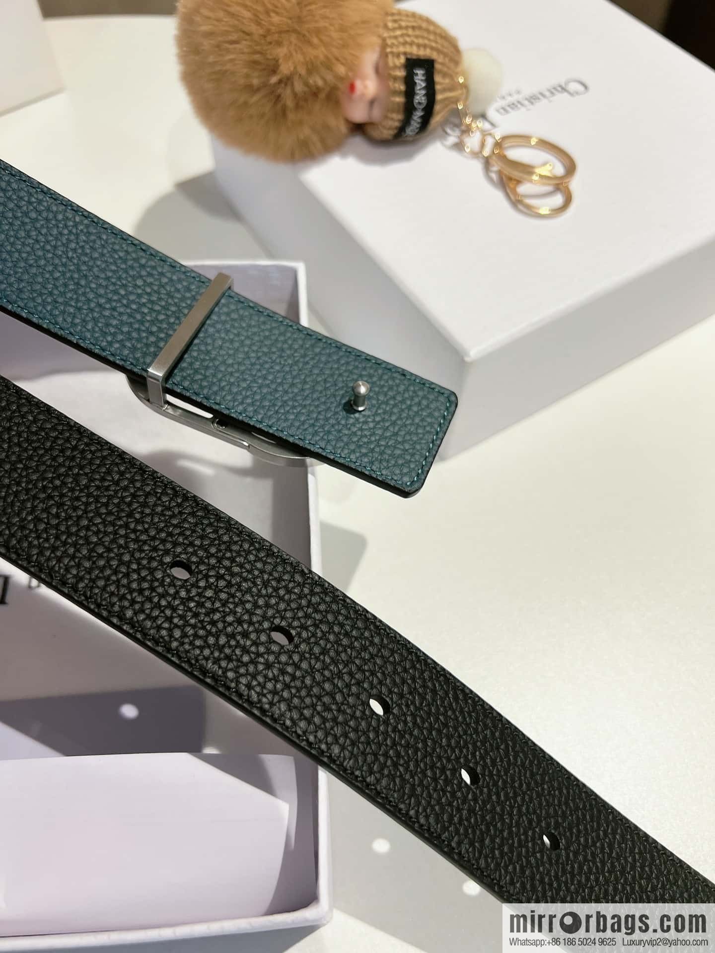 Dior, first layer cowhide belt, body double-sided CD belt