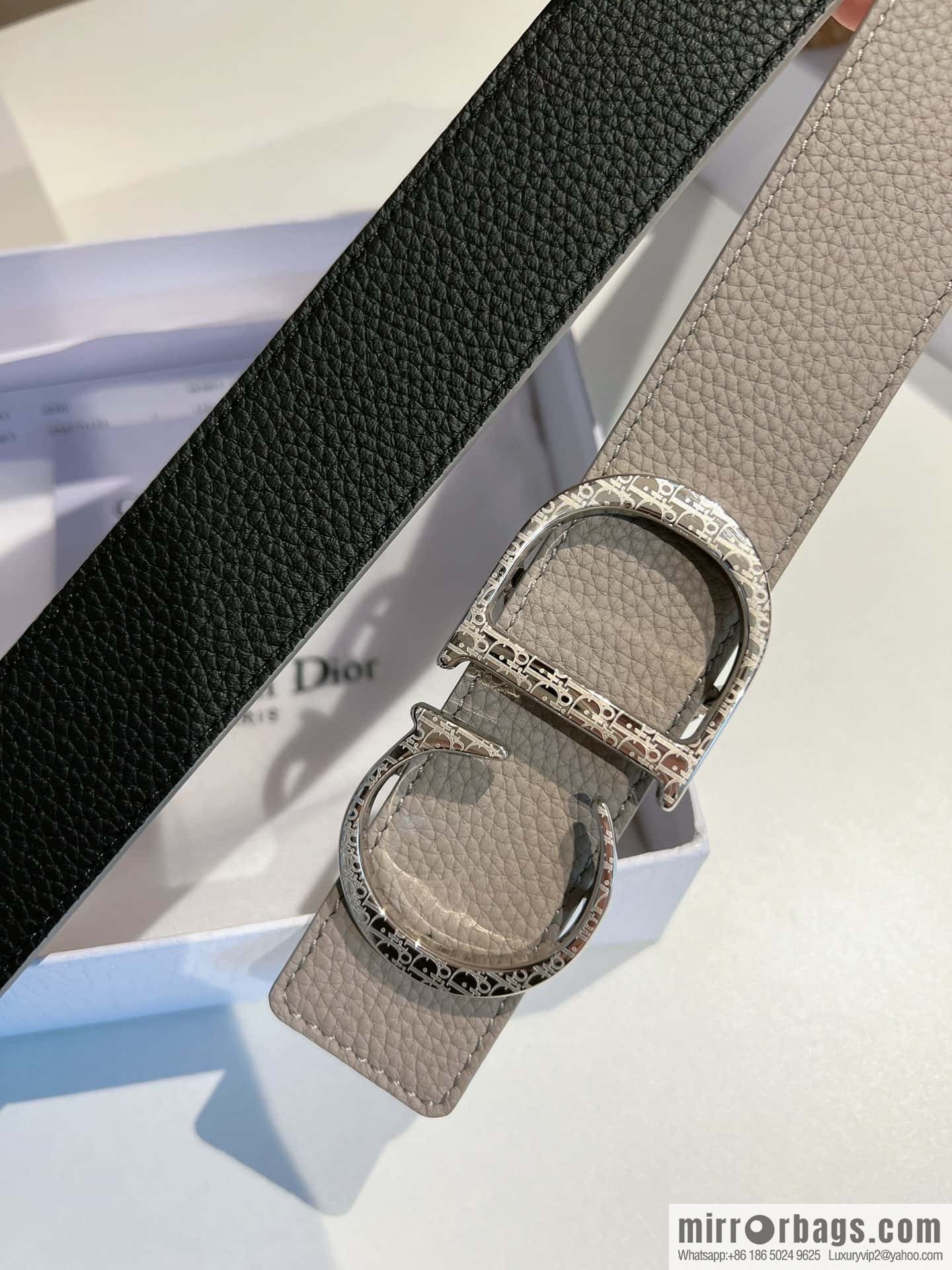 Dior, first layer cowhide belt, body double-sided CD belt