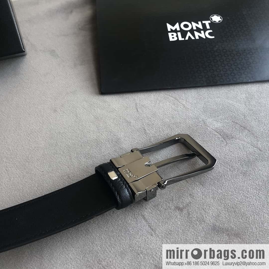 MONTBLANC Montblanc 3.5cm delicate needle metal buckle, first layer cowhide belt