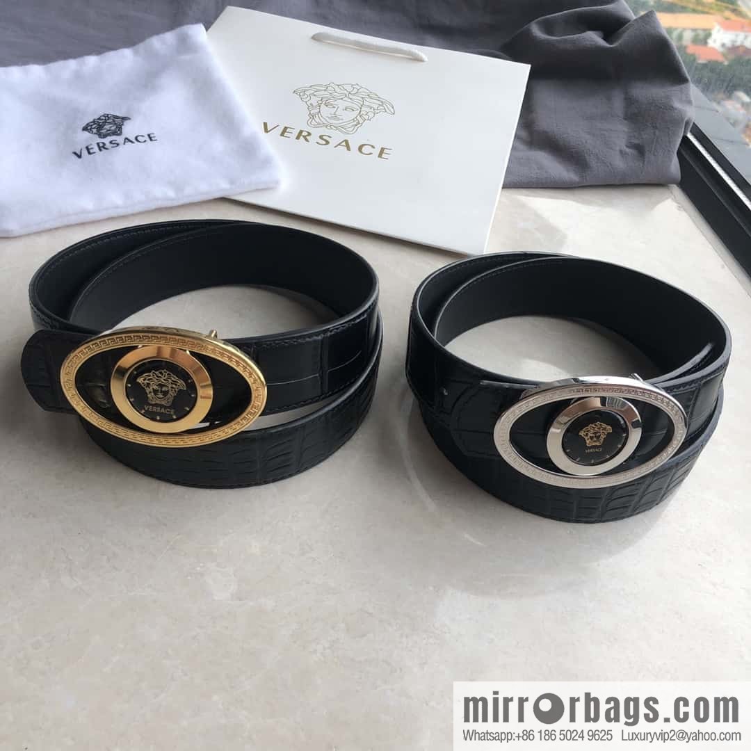VERSACE Versace, Medusa Flip Metal Buckle 3.5cm Alligator Belt 3.5cm