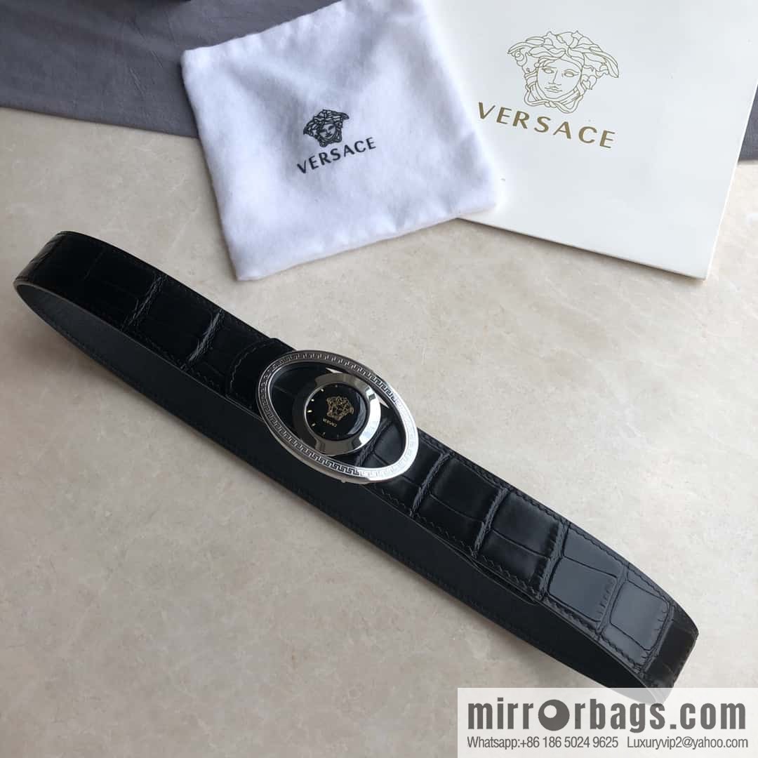 VERSACE Versace, Medusa Flip Metal Buckle 3.5cm Alligator Belt 3.5cm