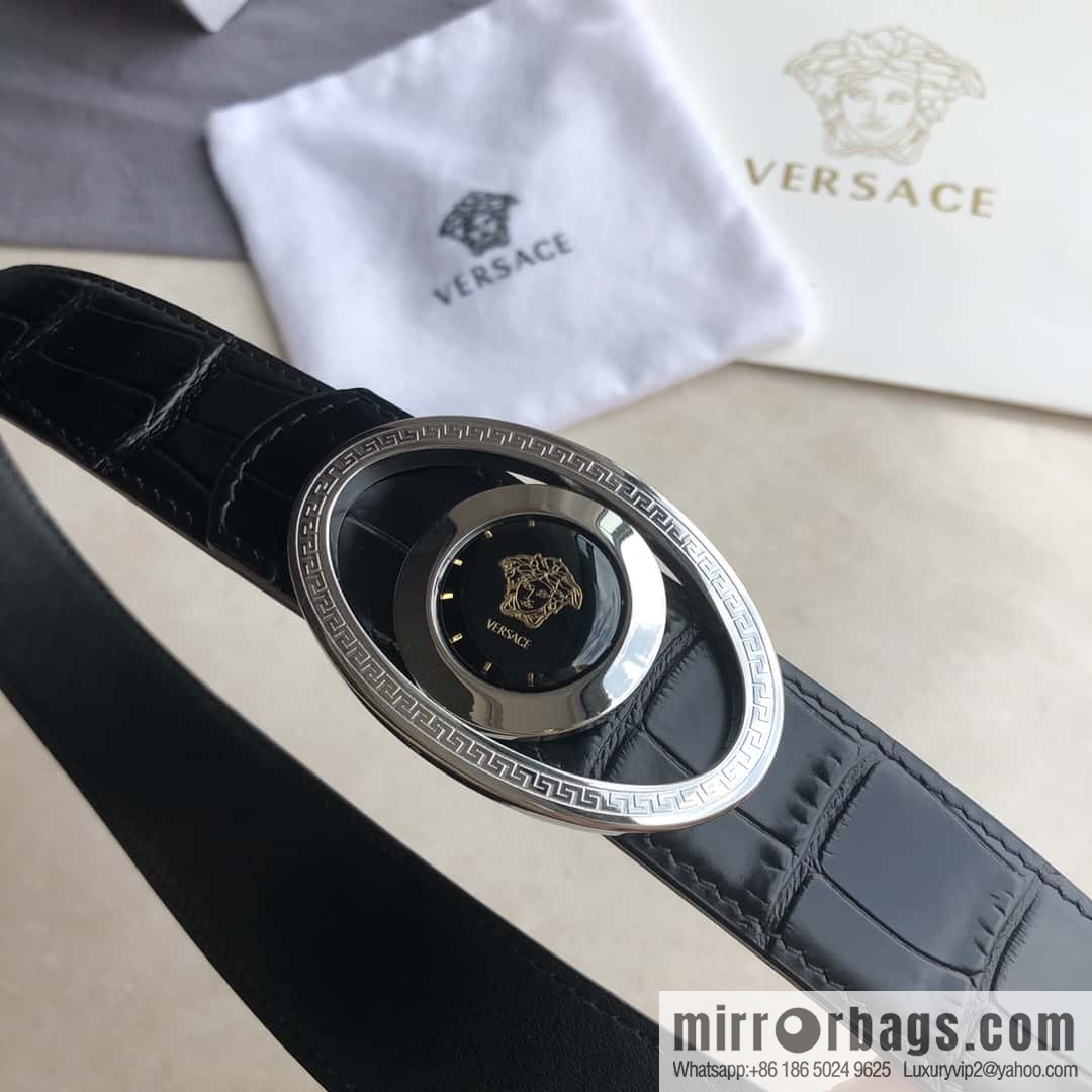 VERSACE Versace, Medusa Flip Metal Buckle 3.5cm Alligator Belt 3.5cm