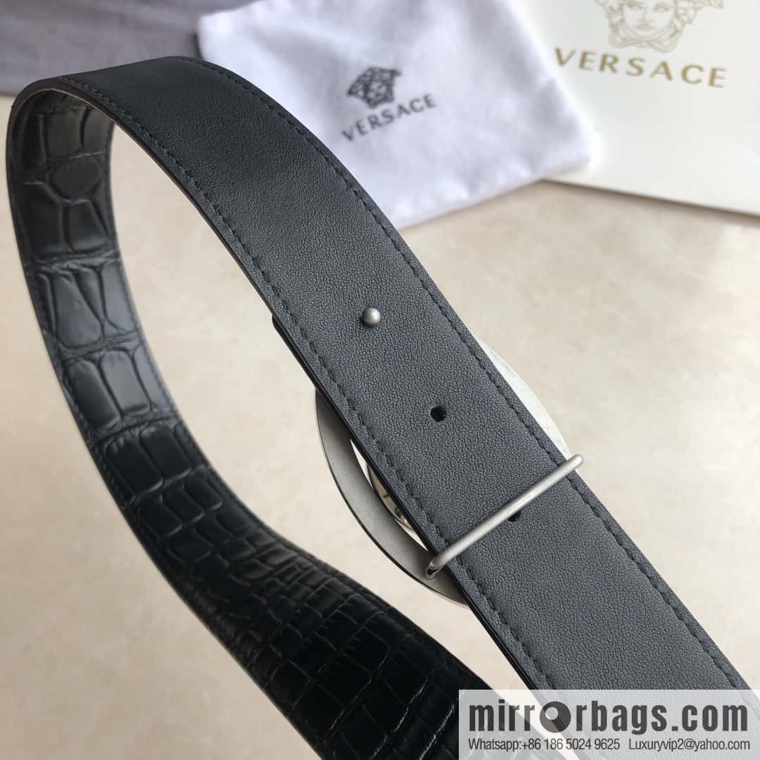 VERSACE Versace, Medusa Flip Metal Buckle 3.5cm Alligator Belt 3.5cm