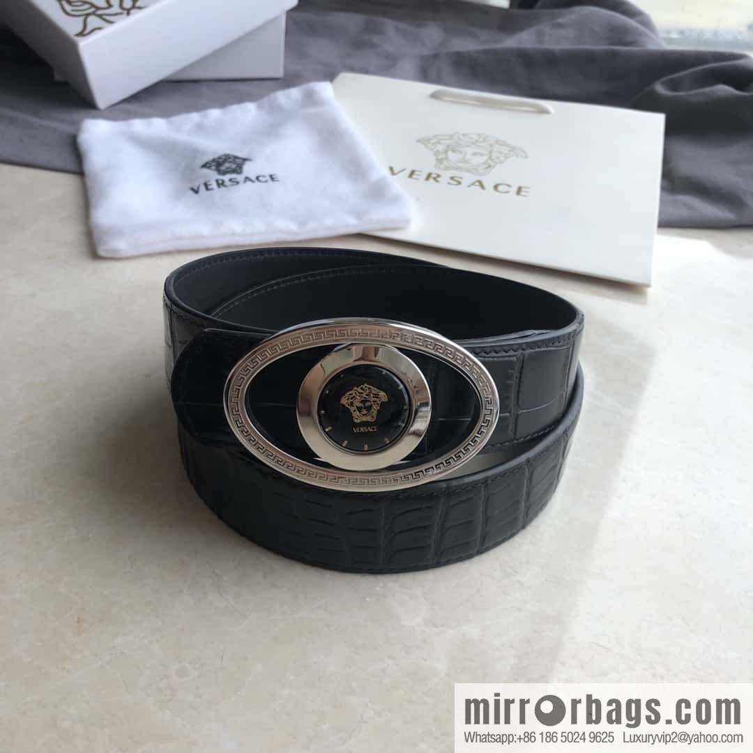 VERSACE Versace, Medusa Flip Metal Buckle 3.5cm Alligator Belt 3.5cm