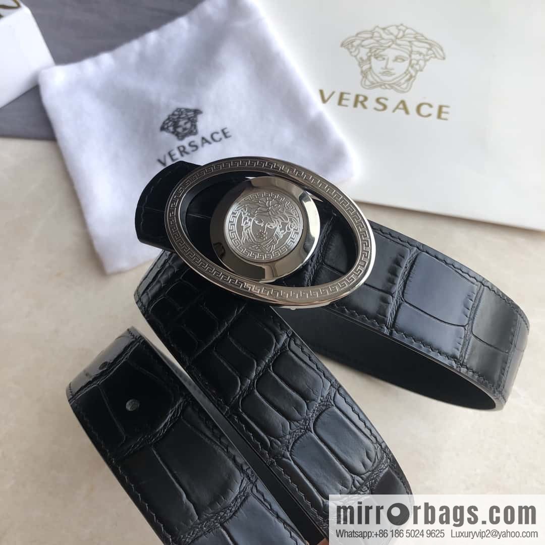 VERSACE Versace, Medusa Flip Metal Buckle 3.5cm Alligator Belt 3.5cm