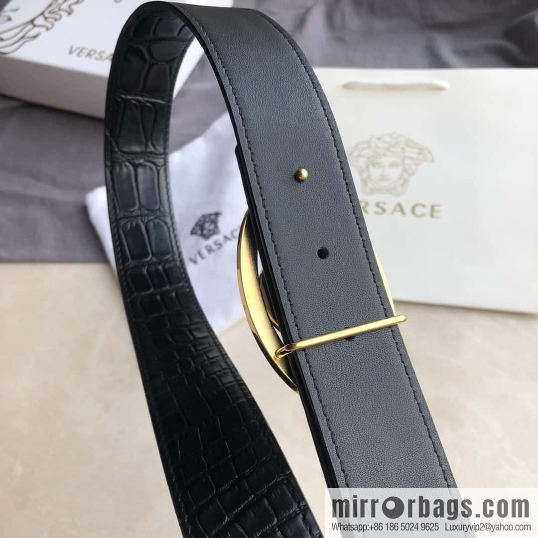 VERSACE Versace, Medusa Flip Metal Buckle 3.5cm Alligator Belt 3.5cm