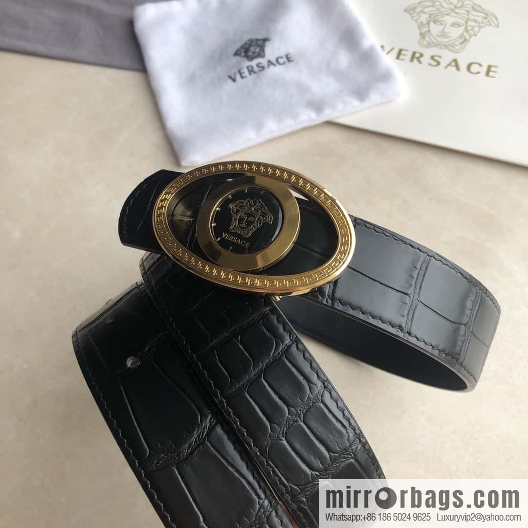VERSACE Versace, Medusa Flip Metal Buckle 3.5cm Alligator Belt 3.5cm