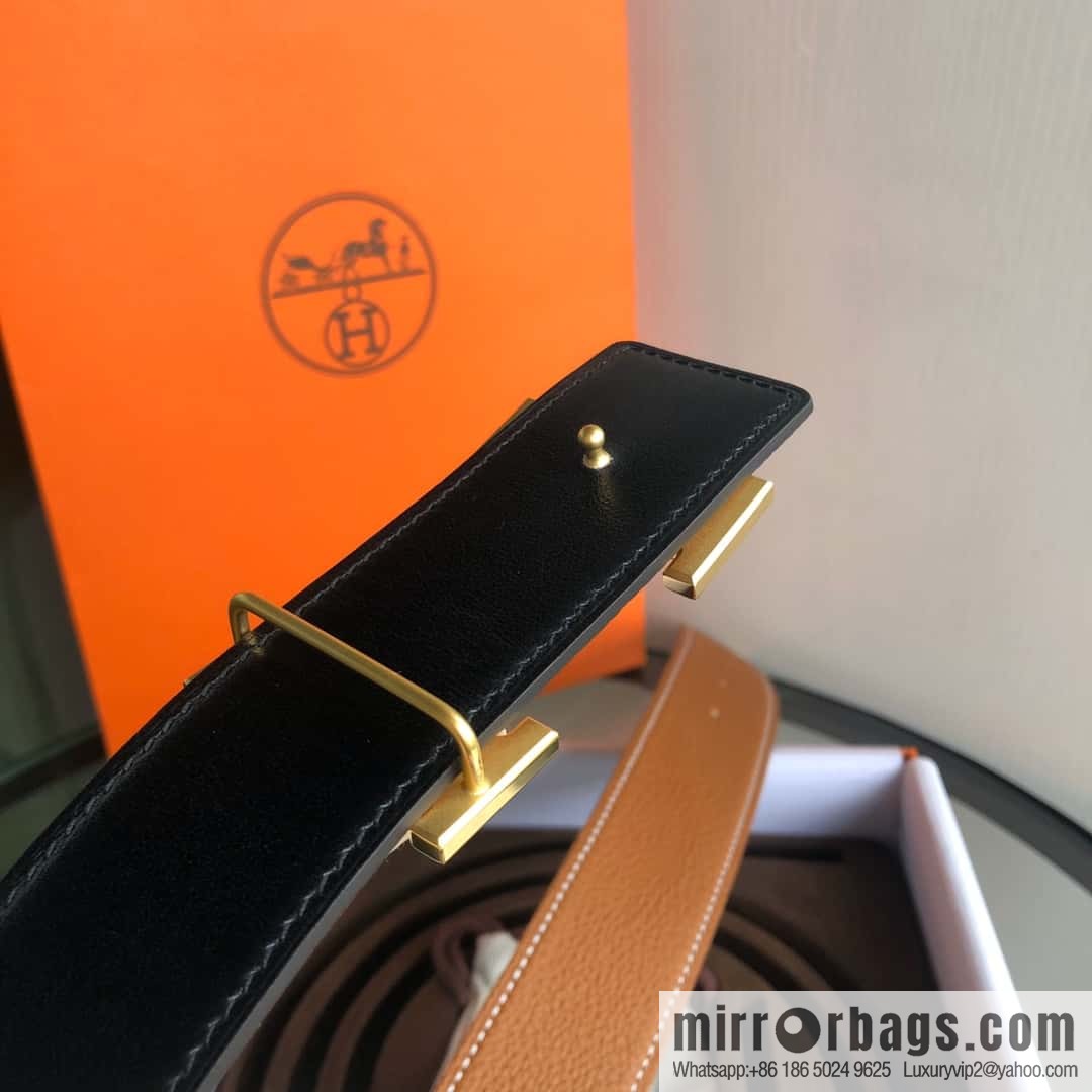 HERMES, double-sided original lychee with solder joint horse-drawn cart 3.8cm belt