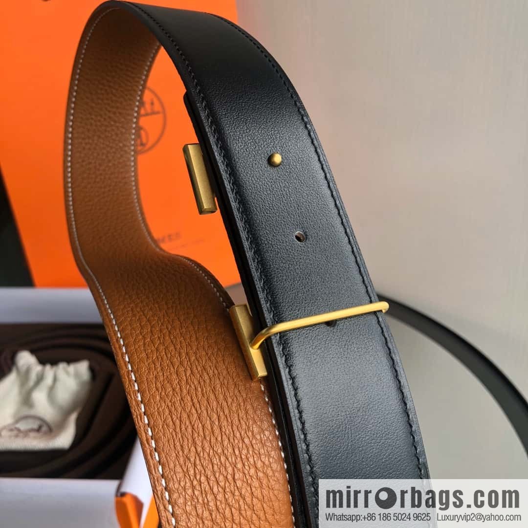 HERMES, double-sided original lychee with solder joint horse-drawn cart 3.8cm belt