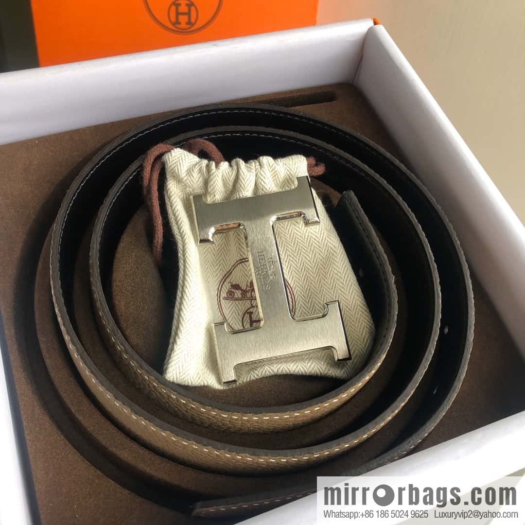HERMES, double-sided original lychee with solder joint horse-drawn cart 3.8cm belt