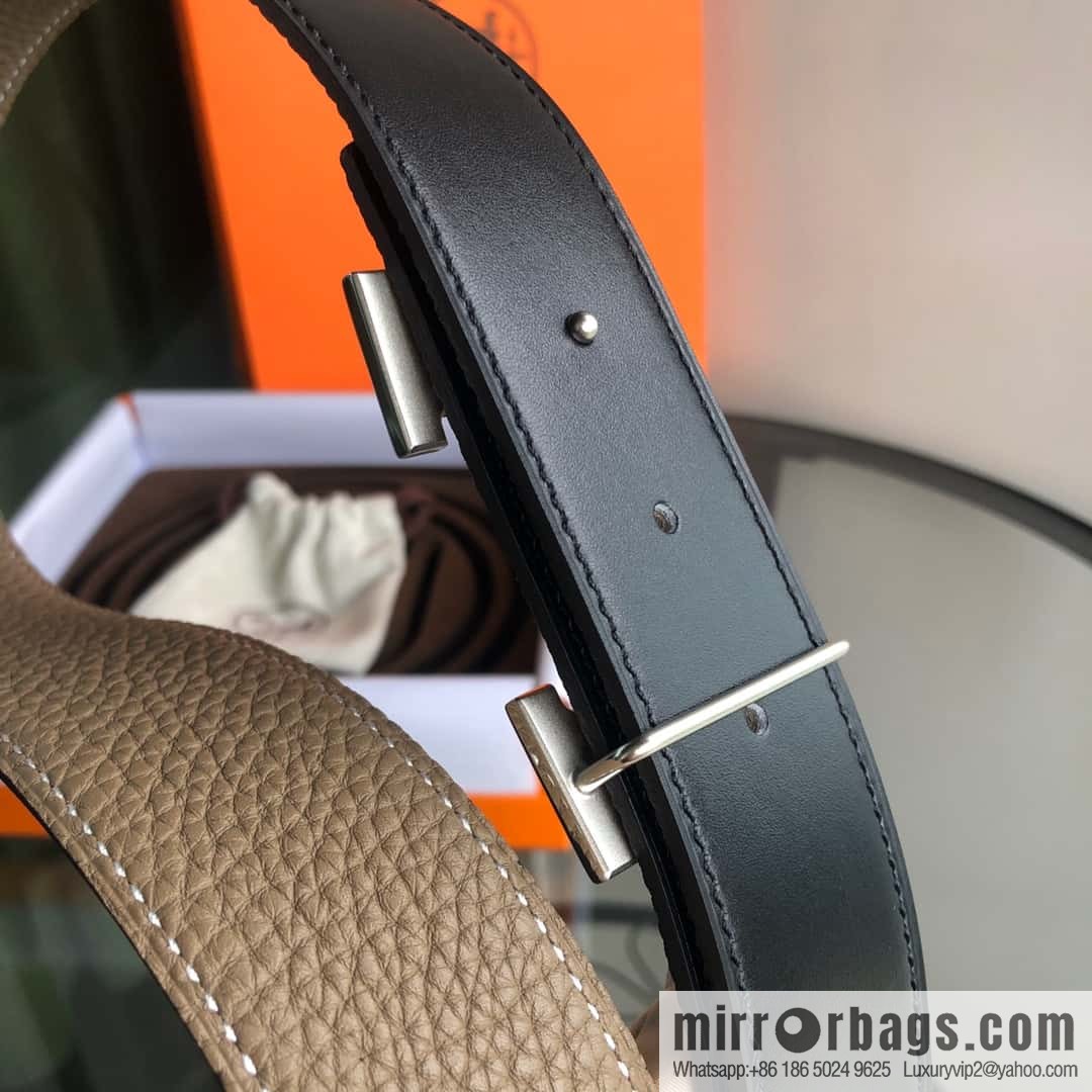 HERMES, double-sided original lychee with solder joint horse-drawn cart 3.8cm belt