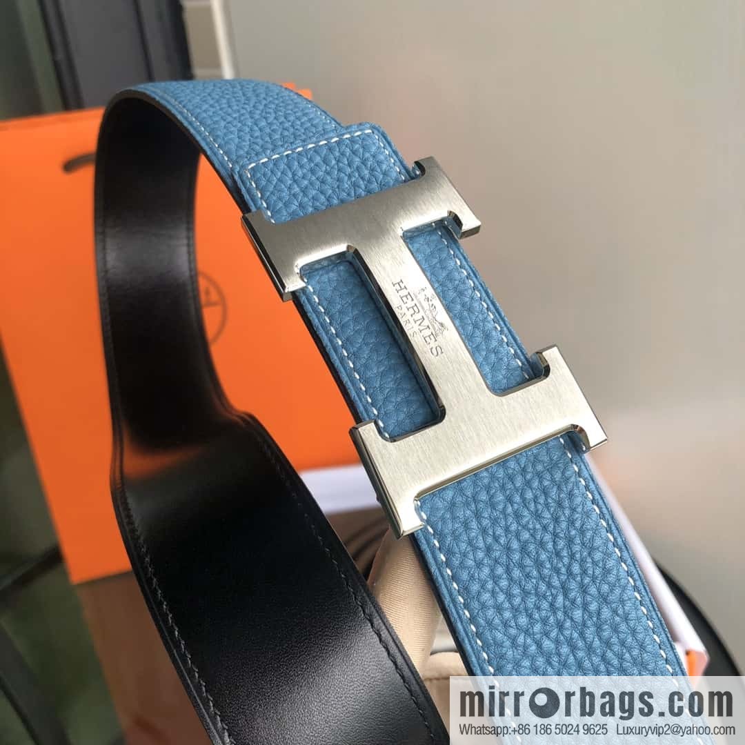 HERMES, double-sided original lychee with solder joint horse-drawn cart 3.8cm belt