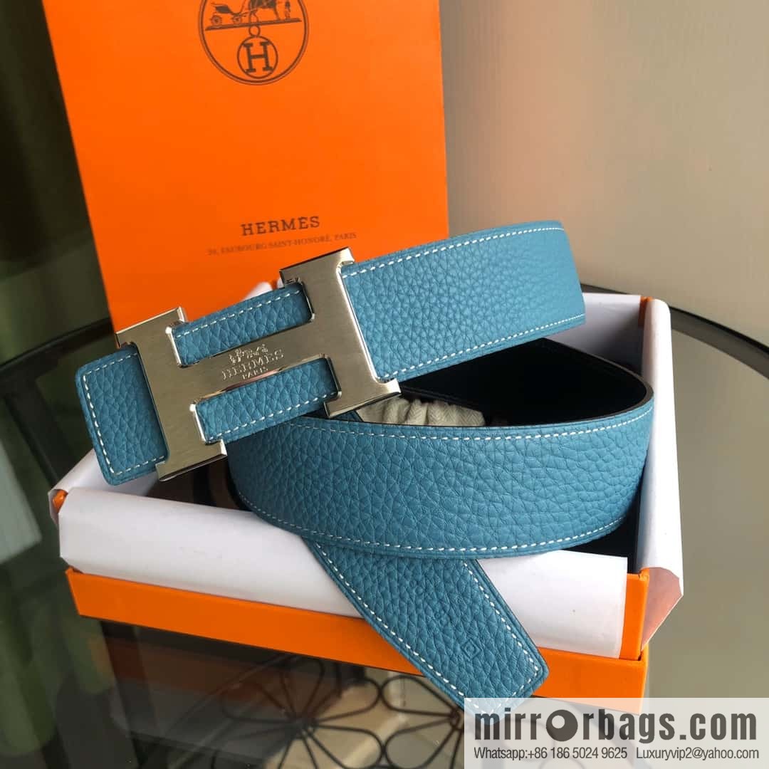 HERMES, double-sided original lychee with solder joint horse-drawn cart 3.8cm belt