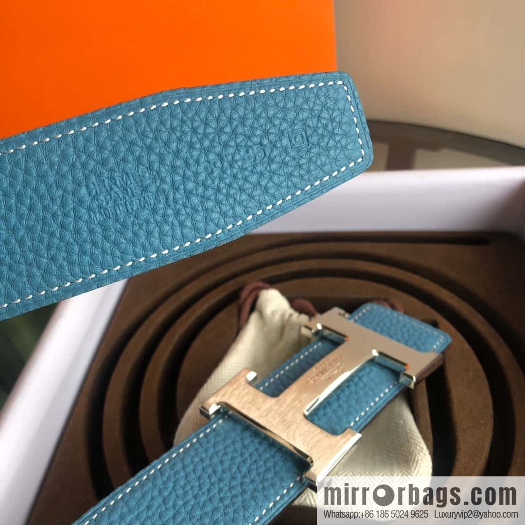 HERMES, double-sided original lychee with solder joint horse-drawn cart 3.8cm belt