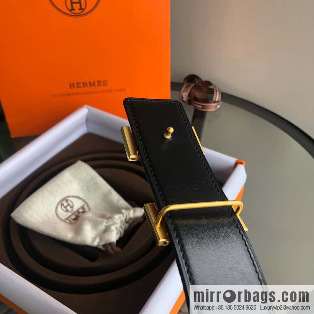 HERMES, double-sided original lychee with solder joint horse-drawn cart 3.8cm belt