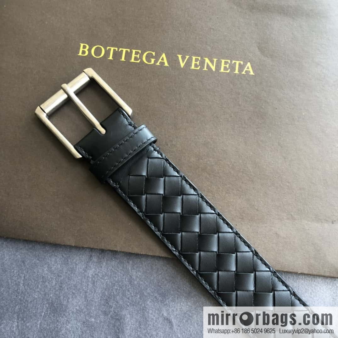 Bottega Veneta Butterfly Replica Luxury Handbag, Men's Handwoven First Layer Cowhide Needle Buckle Belt 3.5cm