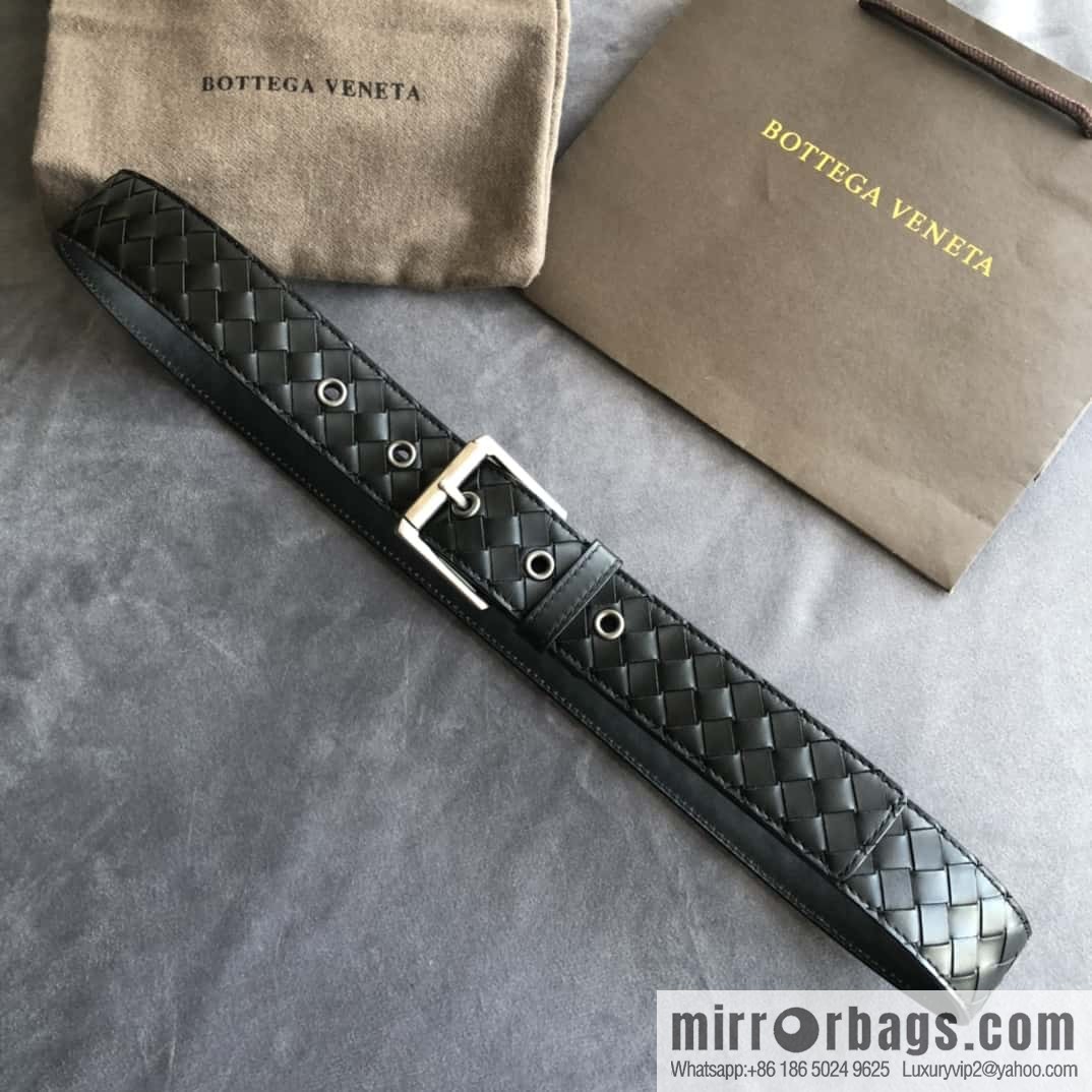 Bottega Veneta Butterfly Replica Luxury Handbag, Men's Handwoven First Layer Cowhide Needle Buckle Belt 3.5cm