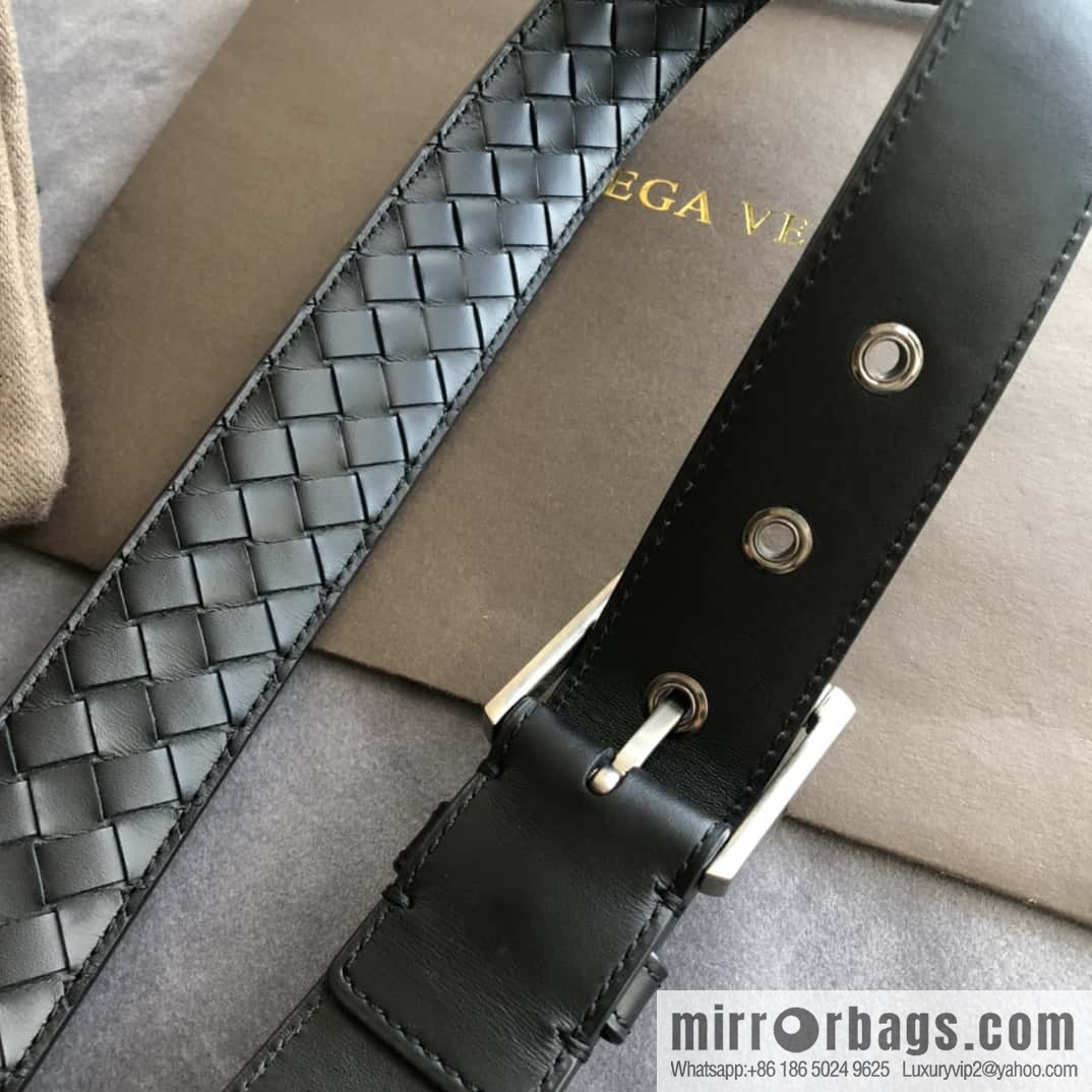 Bottega Veneta Butterfly Replica Luxury Handbag, Men's Handwoven First Layer Cowhide Needle Buckle Belt 3.5cm