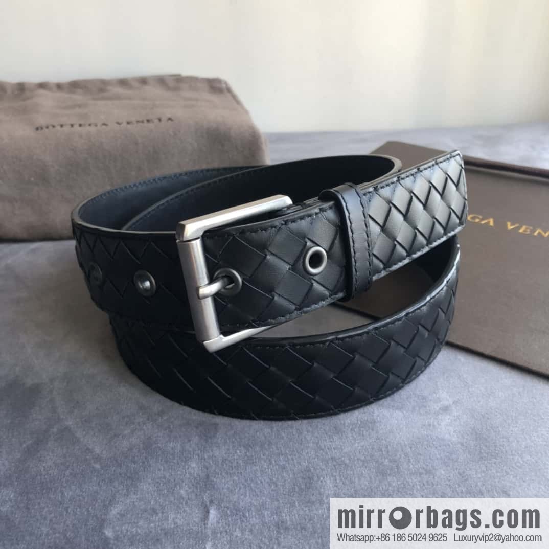 Bottega Veneta Butterfly Replica Luxury Handbag, Men's Handwoven First Layer Cowhide Needle Buckle Belt 3.5cm
