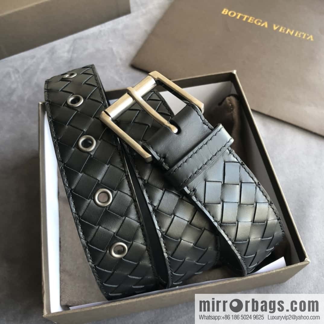 Bottega Veneta Butterfly Replica Luxury Handbag, Men's Handwoven First Layer Cowhide Needle Buckle Belt 3.5cm