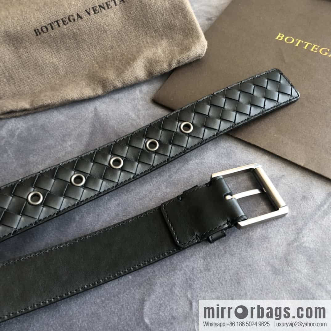 Bottega Veneta Butterfly Replica Luxury Handbag, Men's Handwoven First Layer Cowhide Needle Buckle Belt 3.5cm